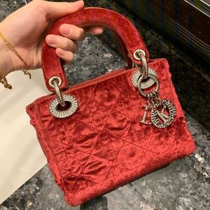 ❌SOLD ❌vintage Dior lady Dior red velour mini bag